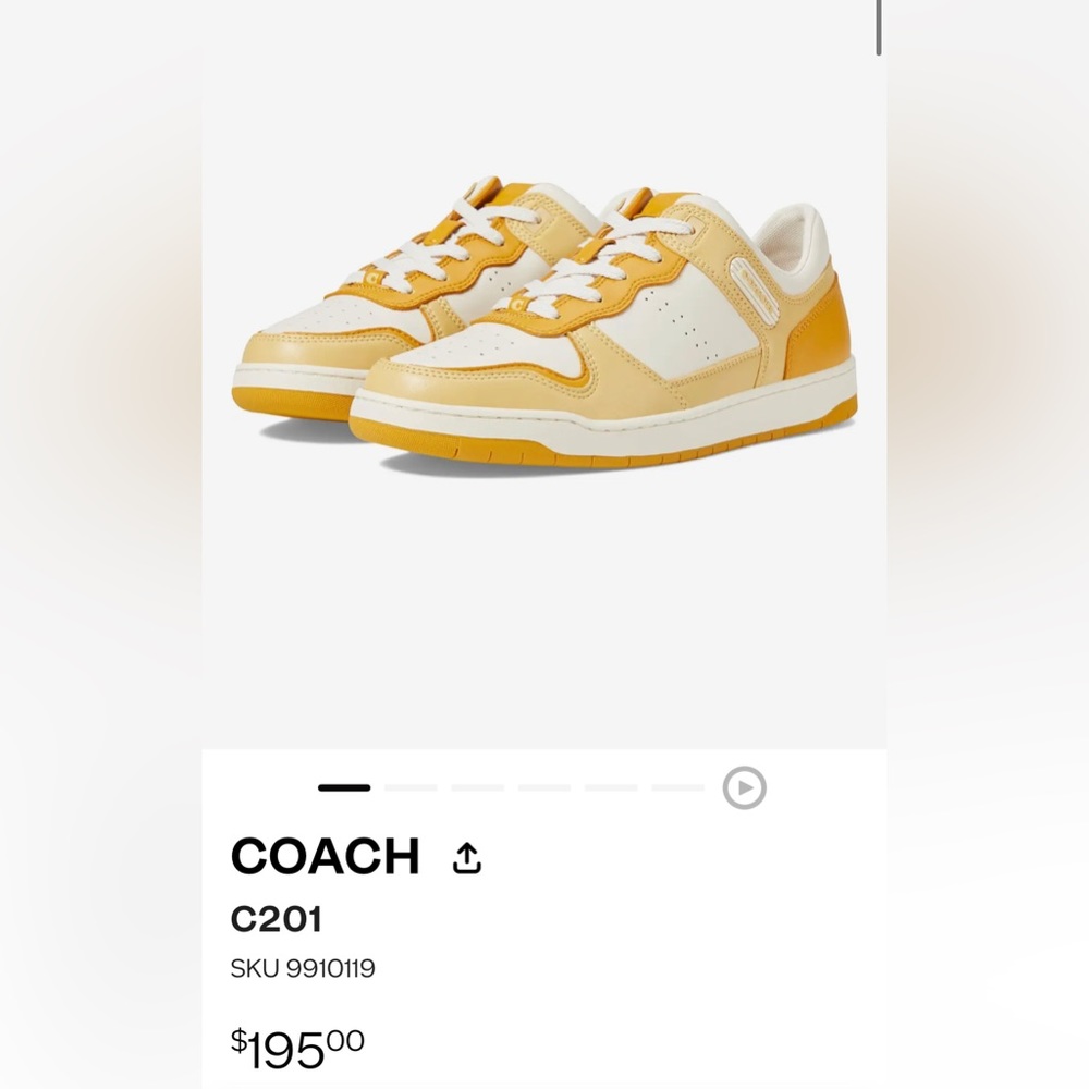 New COACH C201 Sneakers in color combo ‘Chalk/Hay’
